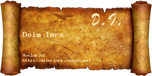 Deim Imre névjegykártya